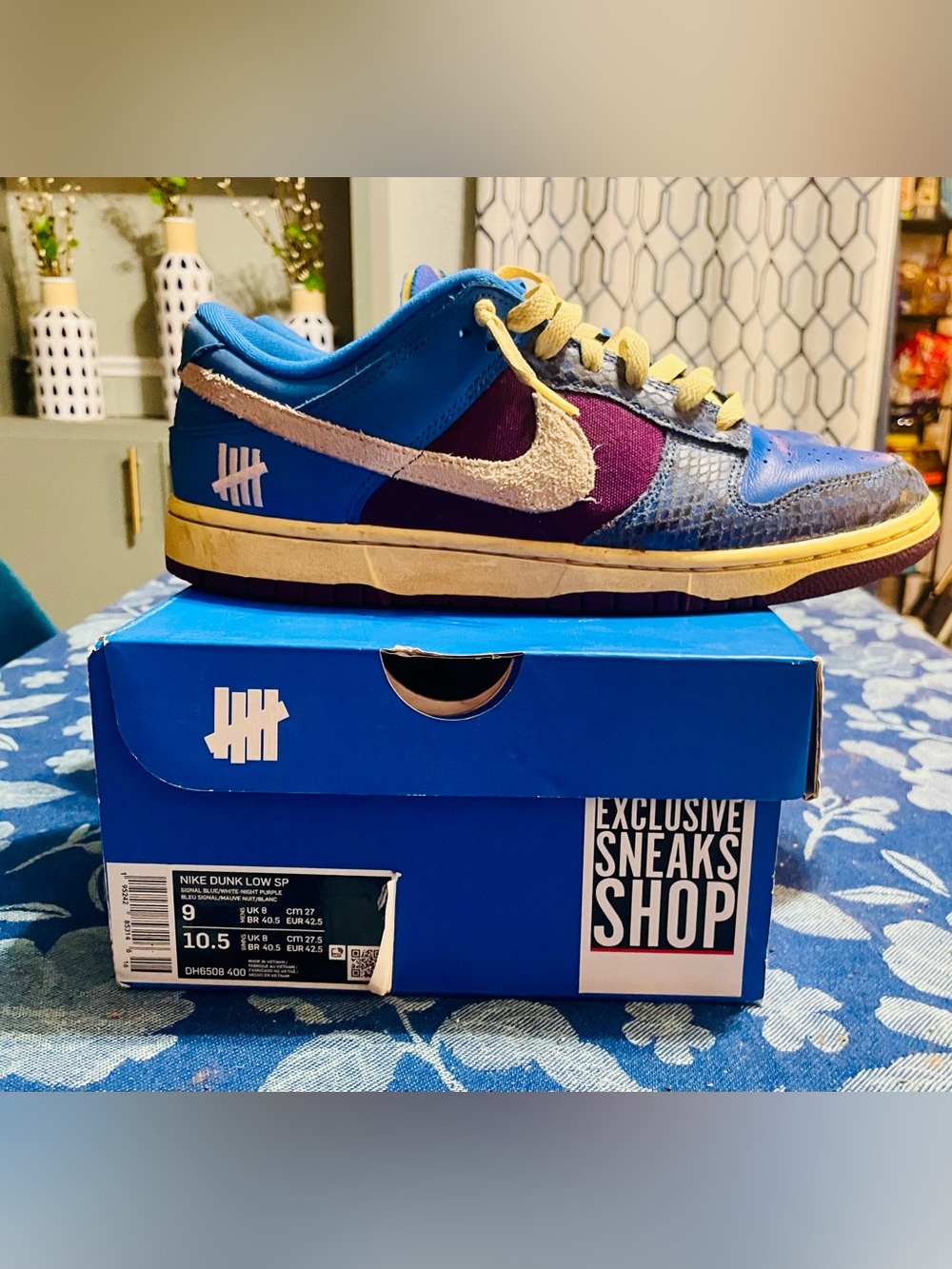 Nike Undefeated Dunk Low SP - Blue / Purple / Cream